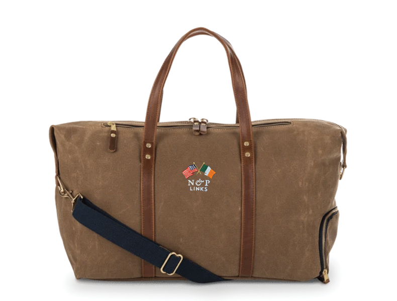 Waxed Canvas Duffel - Tan/Navy