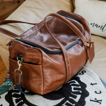 Leather Commuter Bag - Chestnut | Medium Size Travel Bag – Hudson