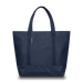Navy blue canvas tote bag with water-repellent exterior and heavy-weight cotton webbing handles.